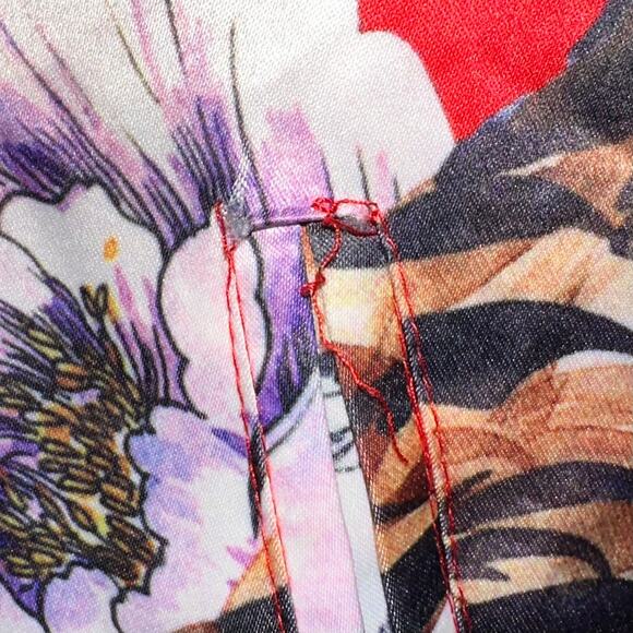 BoohooMAN Floral Tiger Sateen Bomber Jacket - Picture 12 of 12